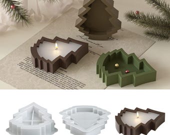 Stampo in silicone per vassoio a forma di albero di Natale, stampo per portacandele fai da te in gesso e cemento, stampo per albero di Natale in resina epossidica, stampo in silicone per vassoio portagioie 221609