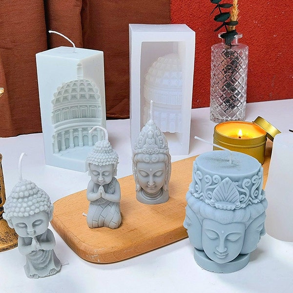 3D Buddha Face Candle Silicone Mold,Resin Buddhism Buddhist Religion Aromatherapy Molds,Craft Mold,DIY Scented Candles Casting Crafts 230043