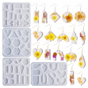 Geometric Earring Silicone Mold,Epoxy Resin Pendant Mold,UV Resin Charm Mold,Polymer Clay Silicon Mold,Keychain Resin Mold 212531
