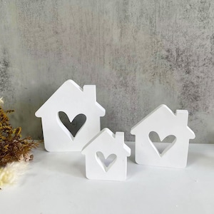 Heart House Silicone Mold,Concrete Plaster House Mold,Cement House Mold,Epoxy Resin House Mold,Wax Candle Making Silicon Mold 240447