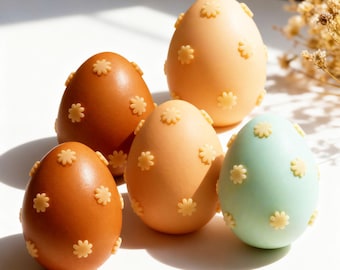 Stampo in silicone per candele a forma di uovo di fiore, stampo per candele di cera, stampo per uova in gesso e cemento, stampo in silicone per candele di soia 232434