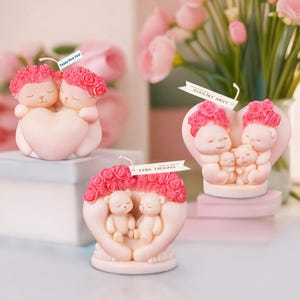 Rose Bear Candles Silicone Mold,Cute Candles Making Silicon Mold,Concrete Plaster Bear Mold,Epoxy Resin Flower Bear Mold 232210