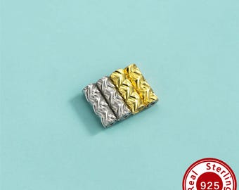 6.2MM Carved Straight Tube Beads,Solid 925 Sterling Silver Spacer Beads,Gold Plated Loose Beads,DIY Bracelet Necklace Jewelry Making 4500768