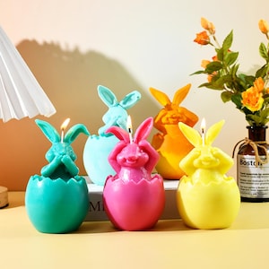 Bunny Egg Candles Silicone Mold,Wax Candles Making Mold,Concrete Plaster Easter Mold,Epoxy Resin Rabbit Mold,Candles Silicon Mold 231927