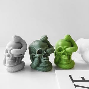 Skull Candle Silicone Mold,Halloween Skull Candle Making Silicon Mold,Concrete Plaster Halloween Mold,Epoxy Resin Skull Mold 231721