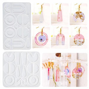 Geometric Earring Silicone Mold,Epoxy Resin Earring Mold,UV Resin Pendant Mold,Modern Earring Silicon Mold 212702