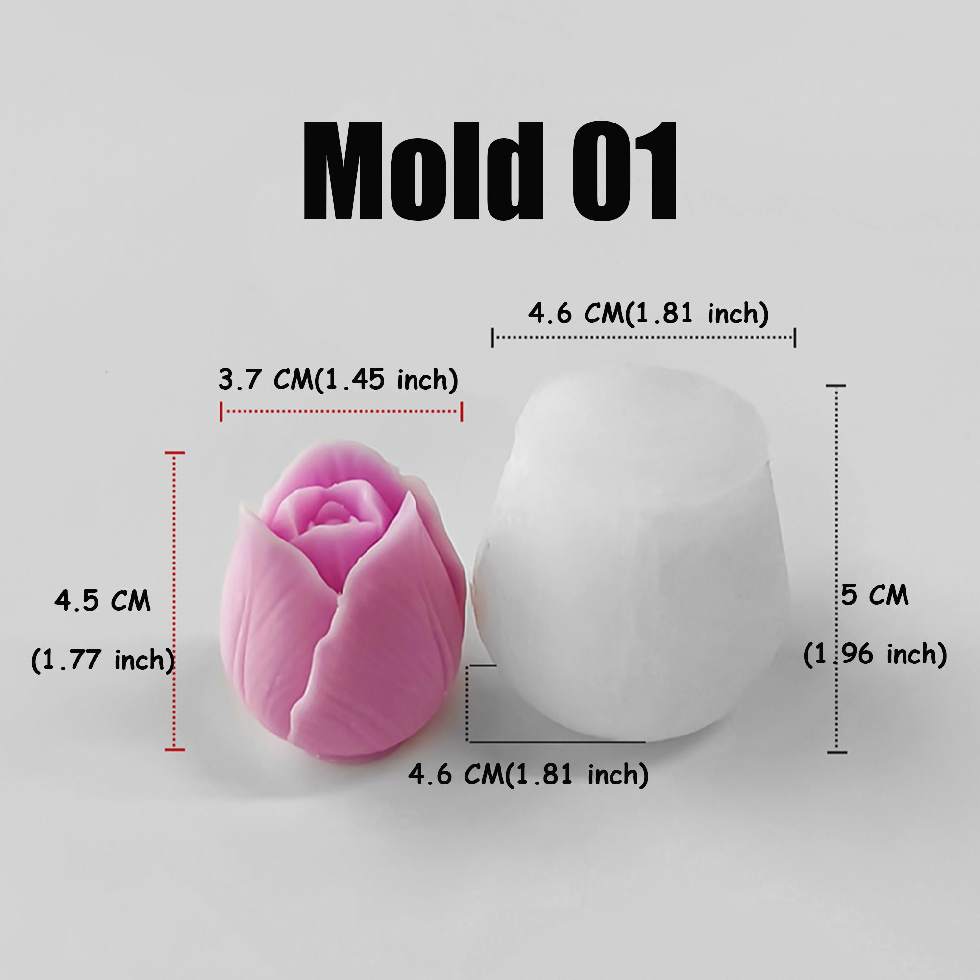 5 stili Stampo in silicone a forma di loto - Stampo per candele a forma di loto - Stampo per candele profumate - Stampo in gesso/cemento per ornamenti floreali - Stampo in