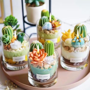 Succulent Candles Silicone Mold,Epoxy Resin Cactus Mold,Concrete Plaster Flower Mold,Wax Candle Making Silicon Mold,Soap Mold 230063