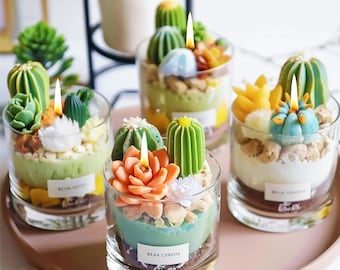 Succulent Candles Silicone Mold,Epoxy Resin Cactus Mold,Concrete Plaster Flower Mold,Wax Candle Making Silicon Mold,Soap Mold 230063
