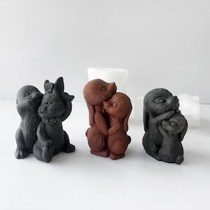 Bunny Candles Silicone Mold,Rabbit Candles Making Mold,Animal Candles Silicon Mold,Concrete Plaster Bunny Mold,Wax Mold 232160