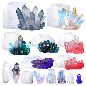 Crystal Cluster Silicone Mold,11 styles Crystal Stone Resin Mold,Homemade Crystal Epoxy Mold,Glossy Crystal Resin Mold,Geode Mold 240274