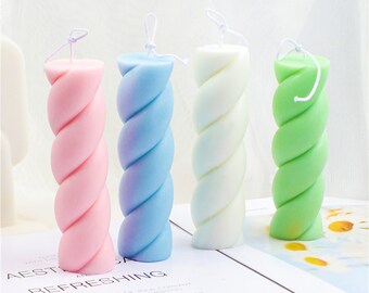 Twisted Candle Silicone Mold,Spiral Pillar Candle Making Silicon Mold,Handmade Soap Mold,Scented Candle Mold 231085
