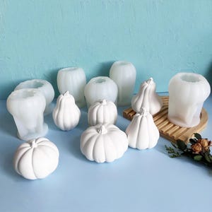 Pumpkin Candles Silicone Mold,Concrete Plaster Pumpkin Mold,Epoxy Resin Pumpkin Mold,Wax Candles Making Silicon Mold,Halloween Mold 232124