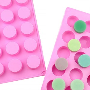 Silikonform für Seife, kleine runde Seifenform, kleine Kuchenform, Schokoladenform/ Lotion Bar 250062