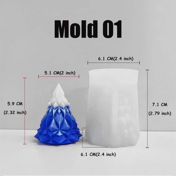 YEJAHY Moules Pour Bougies De Noël, Moule En Silicone Pour Arbre De Noël 3D Pour La Fabrication De Bougies, Moule En Résine Pour Bougies Parfumées, Savon, Chocolat Et Cadeaux De Noël(Conifère