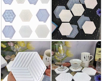 Hexagon Coaster Silicone Mold,Concrete Plaster Coaster Mold,Epoxy Resin Cup Mat Mold,Cement Coaster Silicon Mold,Resin Craft Mold 221379