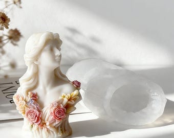 Stampo in silicone per candele Flower Lady, stampo per candele di cera, stampo per fiori in gesso, stampo in silicone per candele di soia 232427
