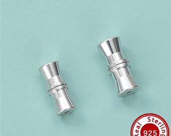 10-11MM Screw Barrel End Clasps,Solid 925 Sterling Silver Bracelet Clasps,Plain Silver Necklace Connectors,DIY Jewelry Making Crafts 4500755