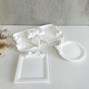 Bow Tie Tray Silicone Mold,Concrete Plaster Round Rectangle Square Tray Mold,Epoxy Resin Plate Mold,Trinket Tray Jewelry Tray Mold 221472