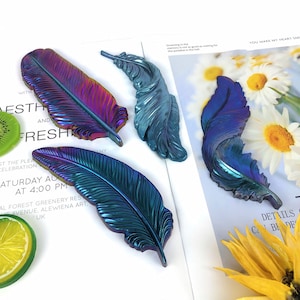 Feather Silicone Mold,Epoxy Resin Feather Mold,Cement Plaster Feather Mold,Resin Ornament Mold,4 Styles Feather Silicon Mold 240220