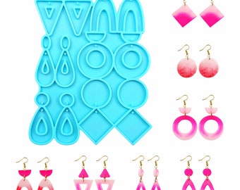 Geometric Earring Silicone Mold,Epoxy Resin Pendant Mold,UV Resin Charm Mold,Jewelry Mold,Necklace Silicon Mold 212595