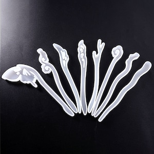 8 Styles Hairpin Silicone Mold,Creative Resin Hairpin Mold,Tree Branch Hair Pin Mold,Hair Accessories Mold,DIY Jewelry Supplies 212143