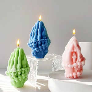 Skull Candles Silicone Mold,Wax Candles Silicon Mold,Concrete Plaster Halloween Skull Mold,Epoxy Resin Skull Hand Mold 232108