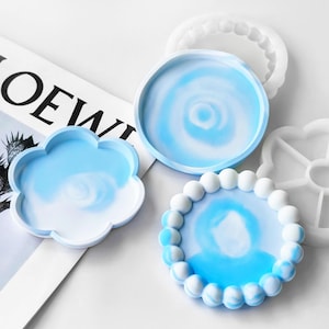 Tray Silicone Mold,Concrete Plaster Bubble Tray Mold,Epoxy Resin Round Coaster Mold,Flower Dish Silicon Mold,Resin Plate Mold 221486