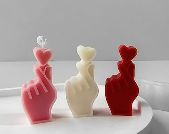 Love Gesture Candle Silicone Mold,Wax Candle Making Mold,Concrete Plaster Heart Gesture Mold,Soap Mold,Epoxy Resin Gesture Mold 231391