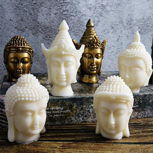Moule en silicone pour bougie visage de bouddha, moule bouddha en résine époxy, moule bouddha en plâtre et béton, moule en silicone pour bougies parfumées 231125