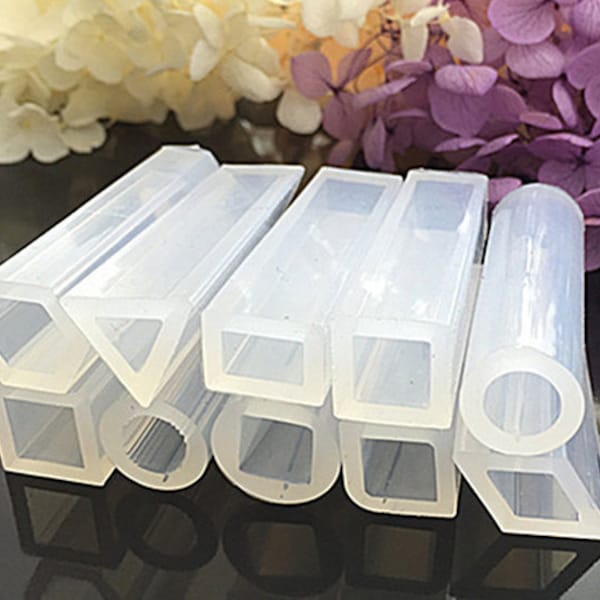 10 Style Pendant Silicone Mold Epoxy Resin Long Cube Cylinder Triangle Crystal Shape Mould For DIY Jewelry Making Supplies 212015