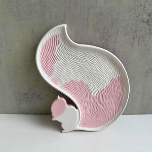 Squirrel Shaped Tray Silicone Mold,Concrete Plaster Tray Mold,Jewelry Tray Trinket Tray Silicon Mold,Epoxy Resin Plate Mold 221271