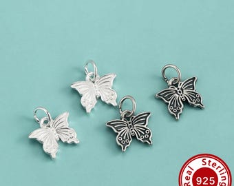 2 Styles Butterfly Pendants,Solid 925 Sterling Silver Charms,Antiqued Silver Charms,DIY Bracelet Necklace Jewelry Making Accessories 4500757