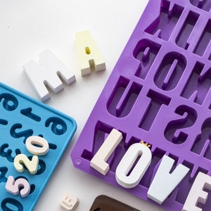 5 Styles 26 Letters Silicone Mold,Alphabet Aromatherapy Plaster Mold,Number Crafts Silicone Mold,Alphabet Letter Candles Mold 230586