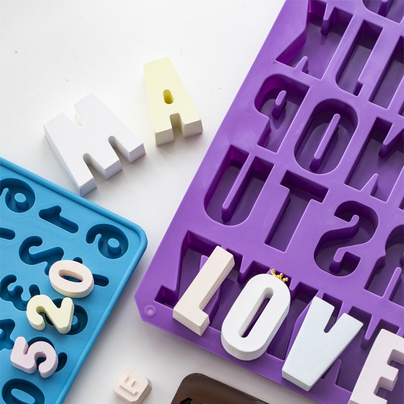 ALPHABET & NUMBERS Mold Clear Shiny Silicone / 26 Letters 10 Numbers /  Polymer Clay / UV Resin Crafts 