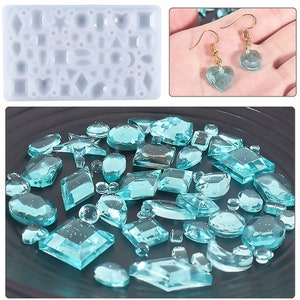 Tiny Gemstone Silicone Mold,Gem Earring Resin Mold,Crystal Gem Pendant Mold,Geometric Nail Patch Mold,DIY Jewelry Making Supplies 212147