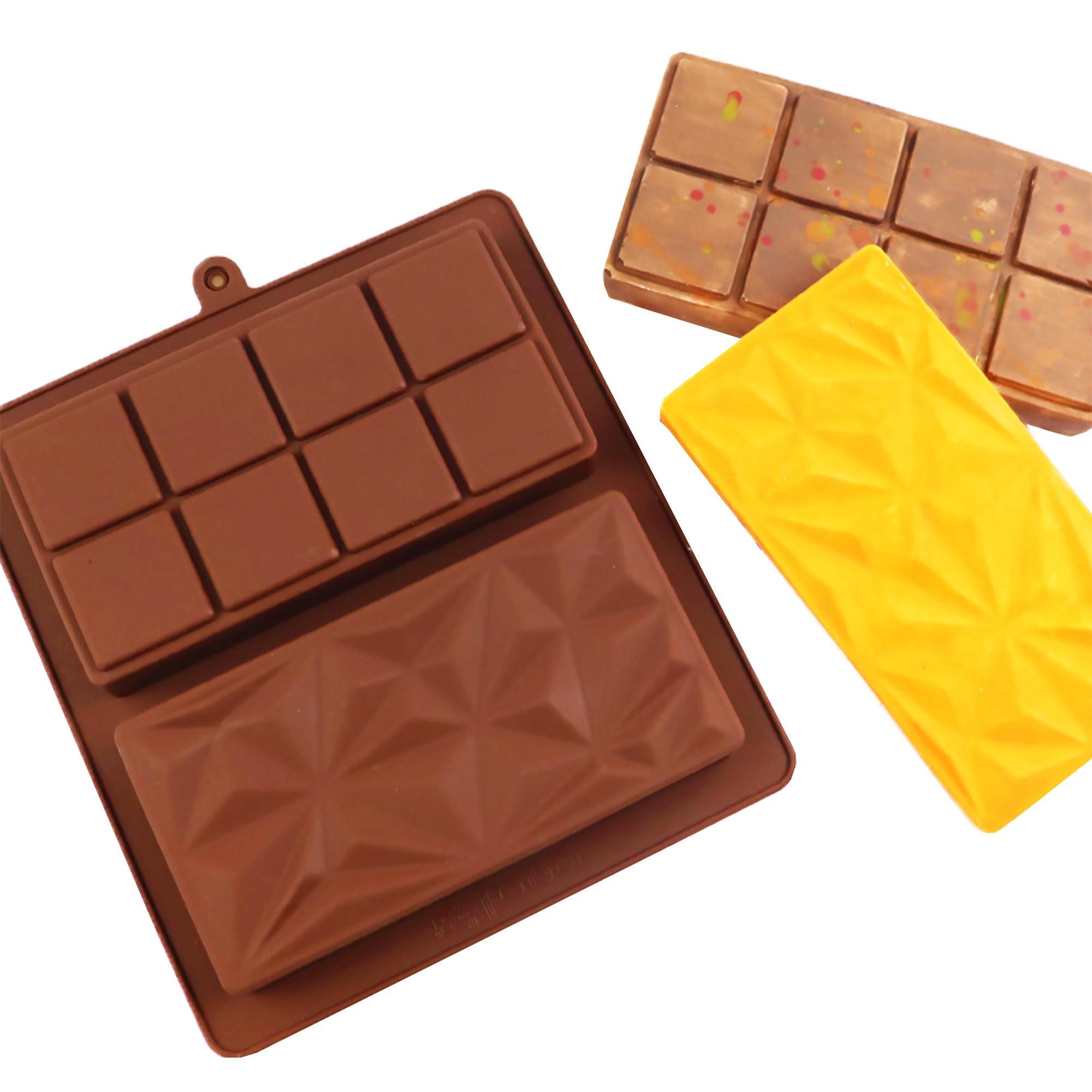 4 Stampi In Silicone Per Cioccolato + Spatola - Antiaderenti, Per Barrette, Dolci Fatti In Casa, -40°C A 230°C - Foto 12