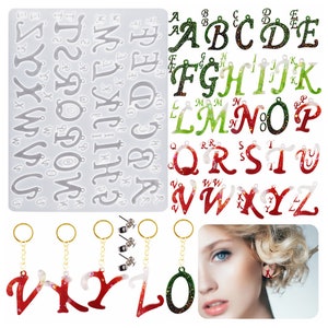 Letter Earring Silicone Mold,Epoxy Resin Alphabet Mold,UV Resin Pendant Mold,Jewelry Silicon Mold,Letter Resin Charm Mold 212360
