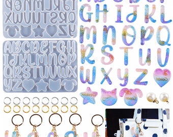 Initial Alphabet Silicone Mold,Letter Resin Keychain Mold,Alphabet Resin Charm Mold,UV Resin Jewelry Mold,Pendant Silicon Mold 212263