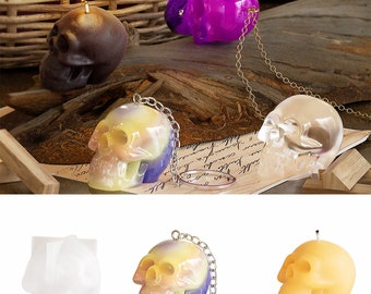 Mini Schädel Anhänger Silikonform, UV-Harz Schädelform, Epoxidharz Schädel Charm Form, Halskette Armband Silikonform, Schädel Kerze Form 212665