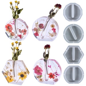 4 Style Vase Silicone Mold Kit Hydroponics Plant Resin Molds Simple Craft Mould For DIY Home Decoration Crafting Tool 222004