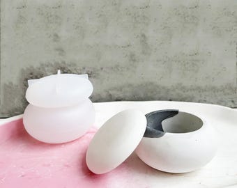 Round Jar Silicone Mold,Concrete Plaster Storage Jar Mold,Epoxy Resin Storage Box Mold,Cement Trinket Box Silicon Mold 223455