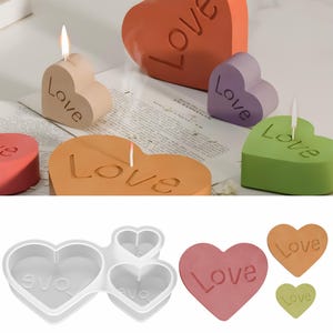 Heart Silicone Mold,Wax Candles Making Mold,Concrete Plaster Love Mold,Epoxy Resin Heart Mold,Soy Candles Silicon Mold 232234