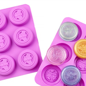 Molde de silicona de jabón redondo, molde de pan de jabón de abeja, molde de barra de loción redonda, molde de bomba de baño, molde de silicona personalizado para la fabricación de jabón 250061