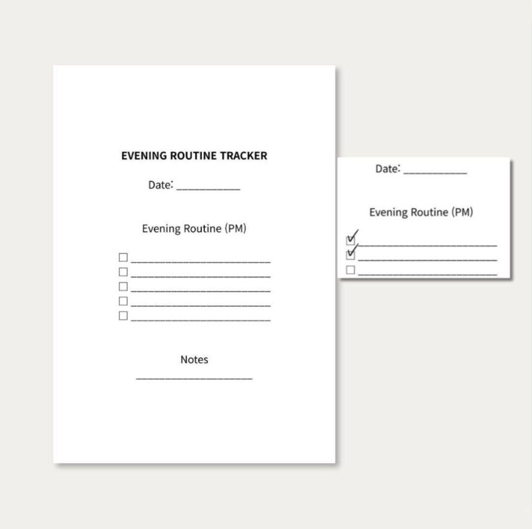 Evening Routine Tracker Printable Daily Habit Tracker PDF - Etsy