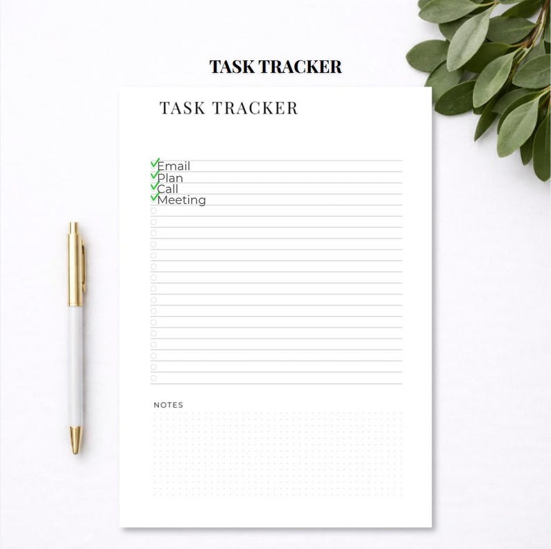 Task Tracker Printable PDF to Do List Task Planner Minimal Template - Etsy