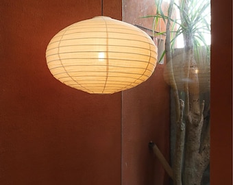SHINRA Buttercream Ceiling Lamp Shade | Japandi Wabi Sabi Saucer-Shaped Pendant Hanging Light, Akari Lamp, Scandinavian UFO Lampshade