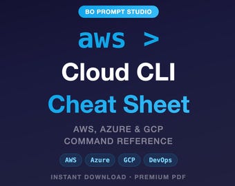 Foglio riassuntivo di Cloud CLI / PDF di 40 pagine / Comandi AWS Azure GCP / Riferimento DevOps / Download immediato