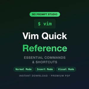 Guida rapida di Vim / Foglio riassuntivo dei comandi essenziali / Download immediato in PDF (formato A4)