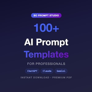 Professional Productivity Guide - 100 Ready-to-Use Prompts for ChatGPT Claude Gemini | PDF